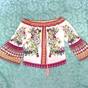 Umgee sleeveless boho floral blouse